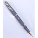 A Montblanc Monte Rosa 042G fountain pen, grey with gold plated fittings, the blind cap base