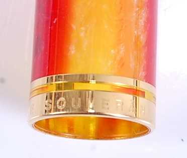 A Pelikan M620 City series 'Shanghai' fountain pen in yellow and red, having gold plated fittings - Image 8 of 9