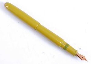 A Japanese Nakaya Portable Cigar fountain pen, in Wakakusa-Iro colourway (young green), the nib
