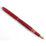 A Japanese Nakaya Portable Cigar fountain pen, in Toki-Tamenuri colourway (layered pink over amber/