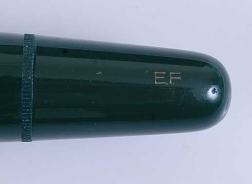 A Montblanc 342 fountain pen, green with gold plated fittings, the blind cap base inscribed EF, - Image 7 of 9