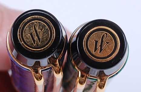 Two Waterman's Le Man 200 fountain pens, being Green and Blue Marble designs with gold plated - Image 6 of 6