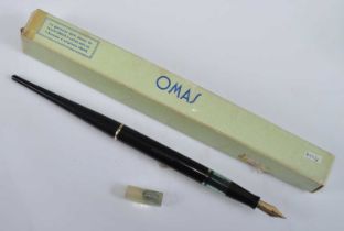 A boxed Omas Extra 556 Da Tavolo fountain pen, the barrel engraved Omas Extra, the nib engraved OMAS