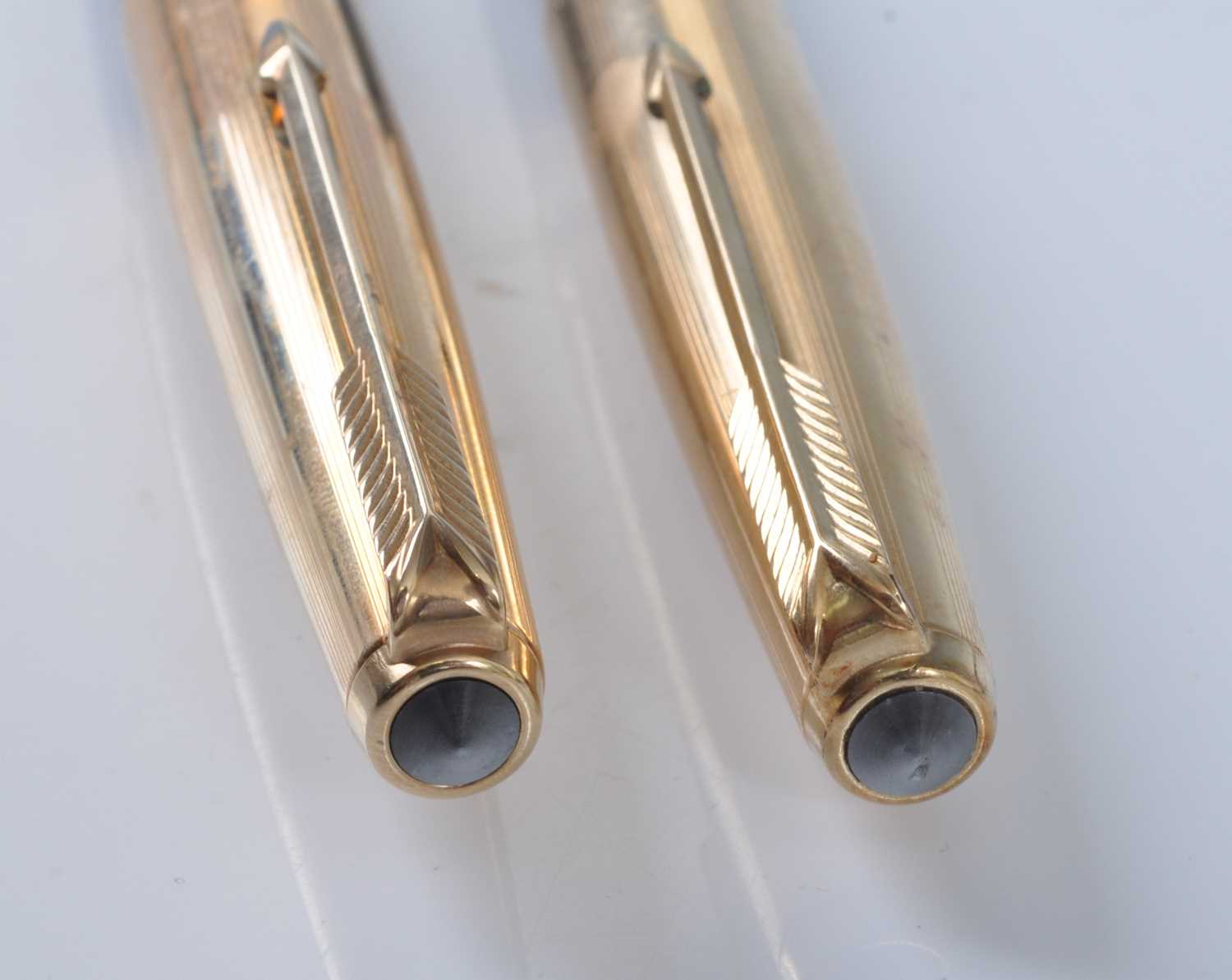 A Parker 61 Custom fountain pen, in Grey Capillary with rolled gold trim, the barrel marked 61 - Image 7 of 8