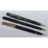 A Waterman Ideal 84 fountain pen, in chased black, the barrel engraved WATERMAN'S IDEAL FOUNTAIN PEN