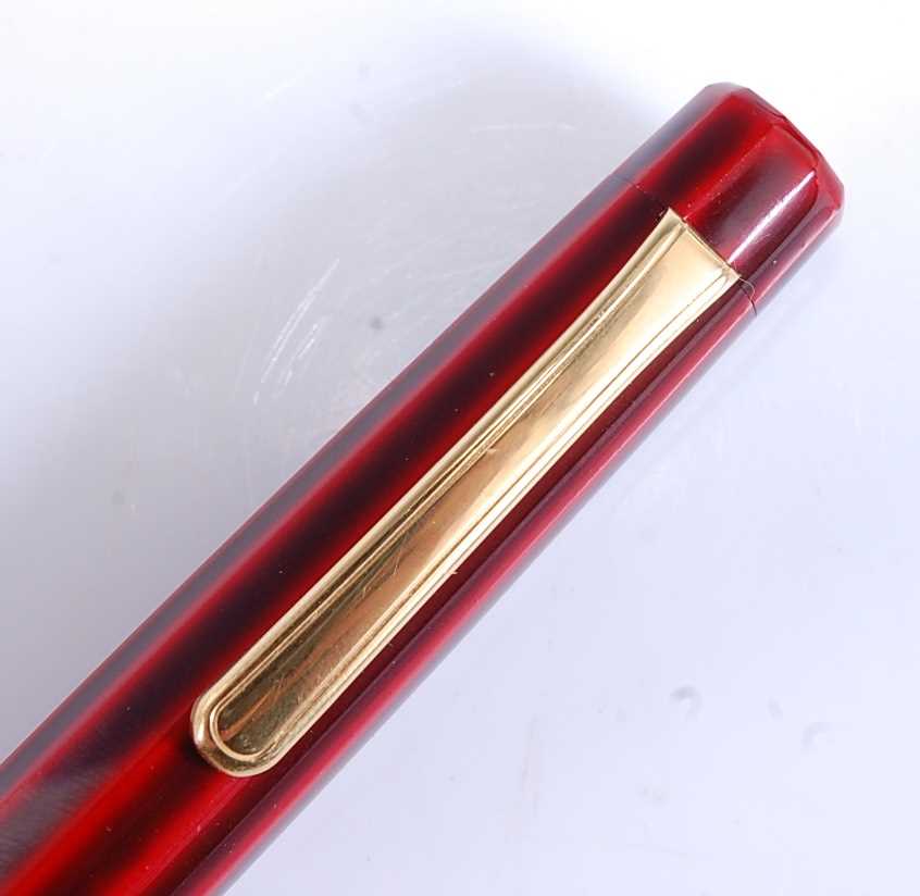 A Japanese Nakaya Writer Decapod fountain pen, in Aka-Tamenuri colourway (layered red over amber - Image 6 of 7