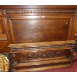 A circa 1900 French carved walnut double lit-en-bateau, with side railsVery good condition.