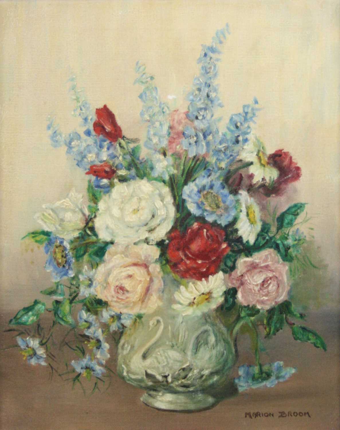 Marion Broom (1878-1962) - Still life flowers in a vase, oil on canvas, signed lower right, 51 x