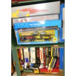 Two trays of mixed commercial toy vehicles, to include Matchbox, Corgi, Joal and others, to