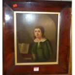 Early 19th century English school - The Young Musician, oil on panel, 32 x 26cmPainting has been