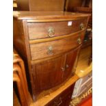 A 19th century mahogany small low bow front side cupboard, width 61cm
