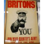Reproduction printed tin WWI recruitment sign, 70x50cm