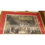 After Sir George Hayter - The Coronation of Queen Victoria, colour engraving by HT Ryall, 57x86cm