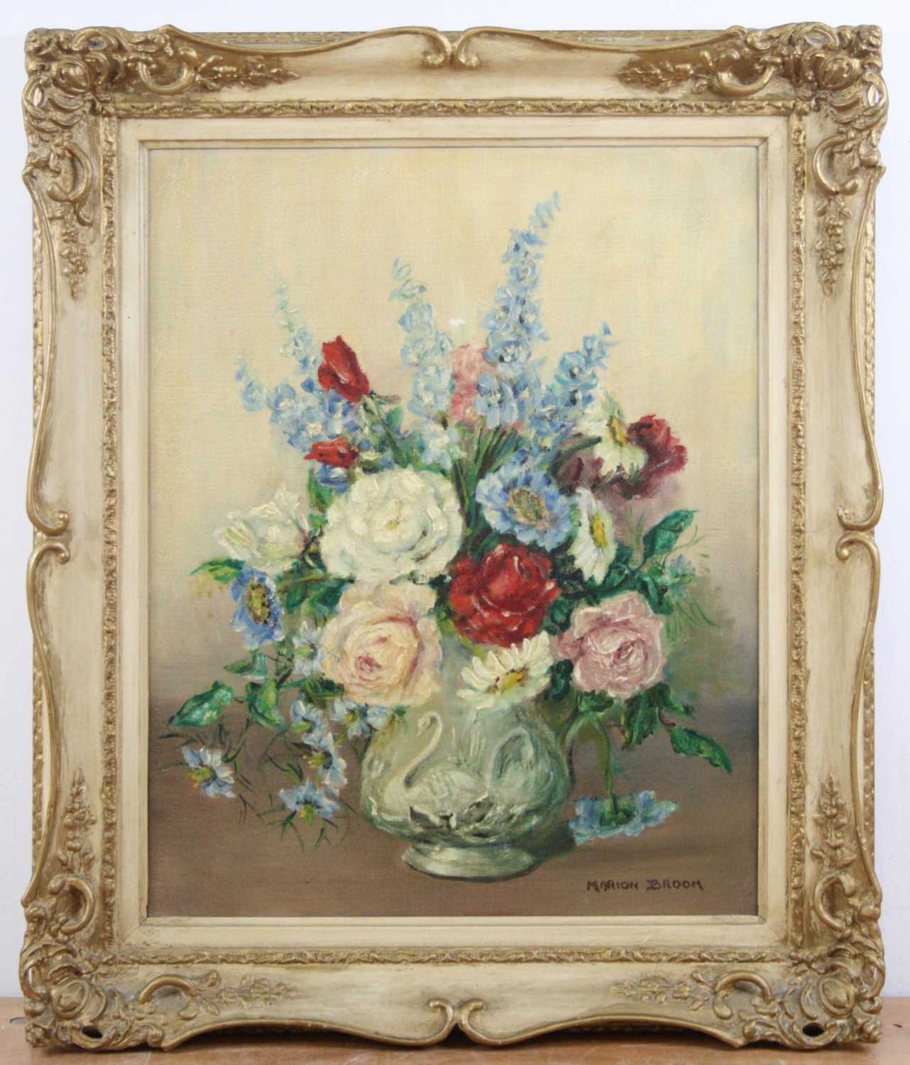 Marion Broom (1878-1962) - Still life flowers in a vase, oil on canvas, signed lower right, 51 x - Image 2 of 4