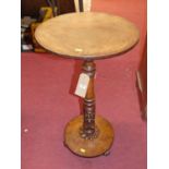 A Victorian mahogany circular fixed top pedestal tripod occasional table, dia. 41.5cm