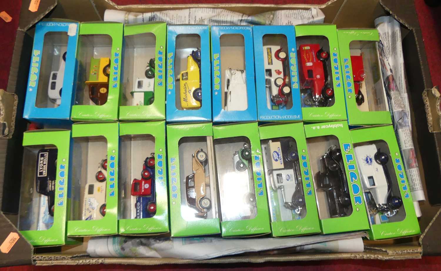 A tray of 16 Eligor commercial diecast vehicles