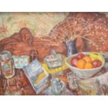 William Daniel Clyne (1922-1981) - Still life on sideboard, oil on canvas, signed upper left,
