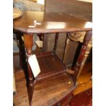 An Edwardian mahogany two-tier occasional table, on spindle turned supports, width 54cm
