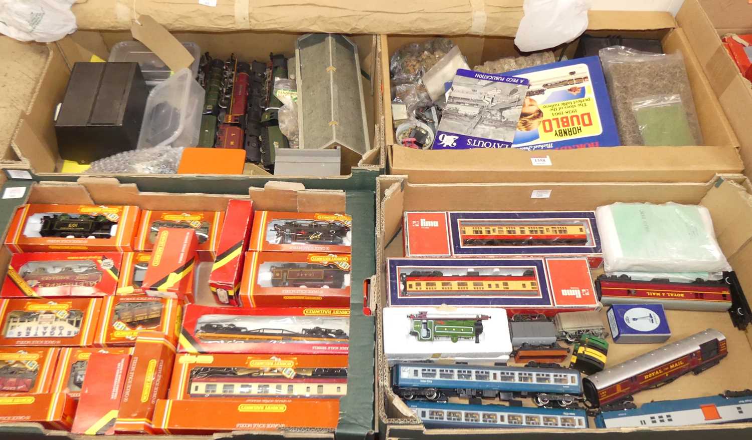 Five boxes containing a single-owner collection of 00 gauge railway, to include Hornby, Triang, Lima