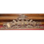 A late 19th century Continental carved oak ledgeback awning, width 121cm