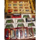 Two trays containing mixed Models of Yesteryear and Lledo Days Gone diecast vehicles