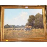 James Wright - The Haycart, oil on canvas, signed lower right, 45x60cm