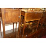 A 19th century mahogany and satin wood cross banded Pembroke table, together with a 19th century