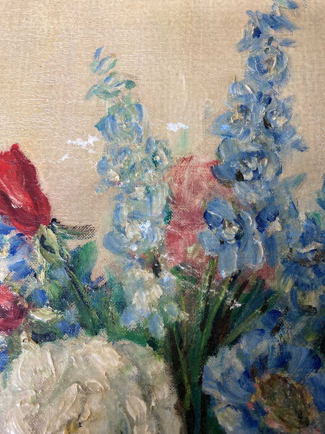 Marion Broom (1878-1962) - Still life flowers in a vase, oil on canvas, signed lower right, 51 x - Image 4 of 4