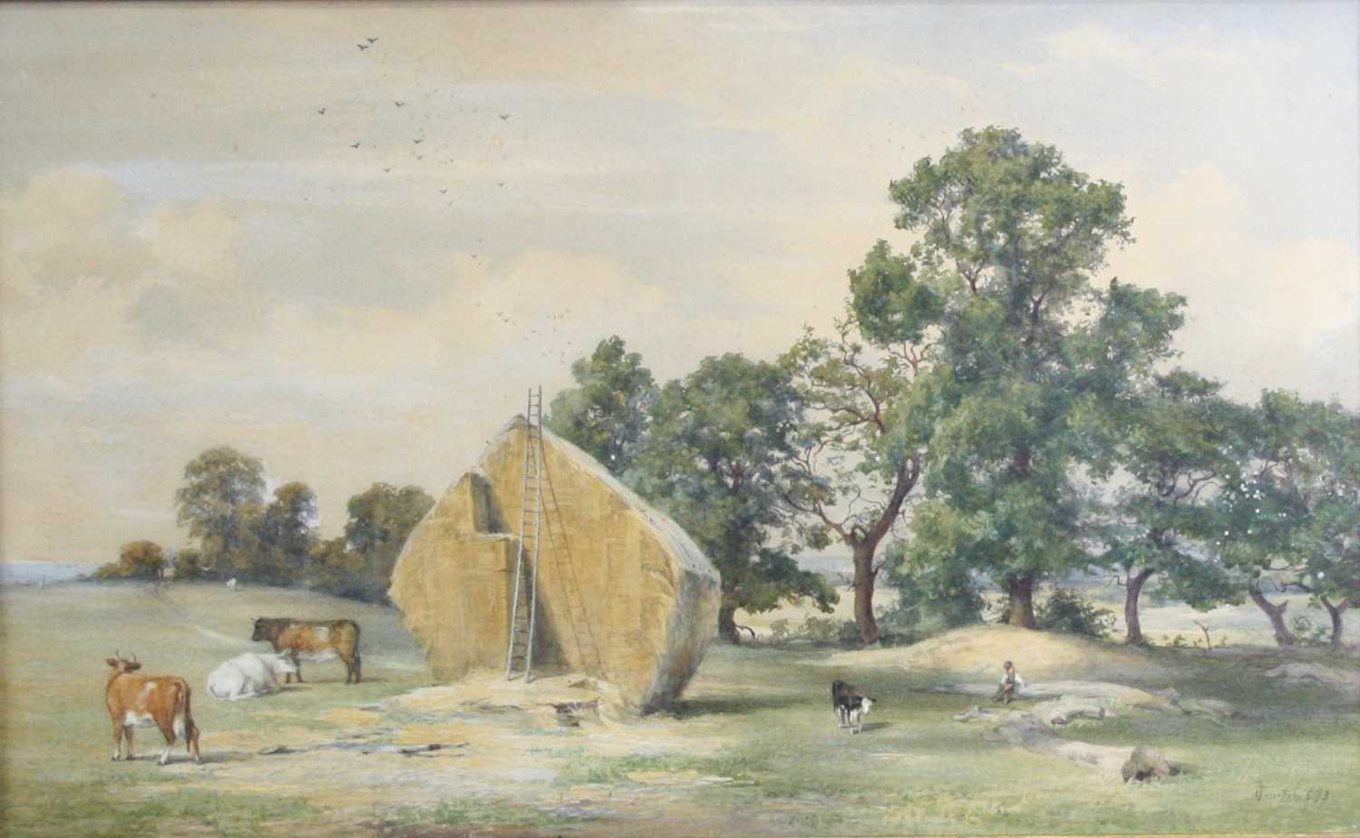 John E Newton (1834-1891) - A summer's day, watercolour, signed and dated '73 lower right, 41 x