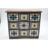 A modern 9 drawer table top spice cabinet width 36cmBack left leg repaired.All drawers open