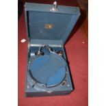 His Master's Voice - a rexine bound table-top gramophone