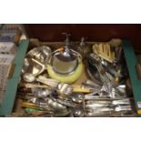Assorted loose flatware in plate and steel, together with hotel plate etc