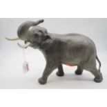 A Beswick porcelain standing elephant, matt finish, h.31cm
