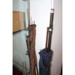 Assorted fishing rods to include split cane example (most a/f)