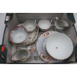 A collection of 18th century and later English porcelain to include Lowestoft slop bowl, Newhall tea