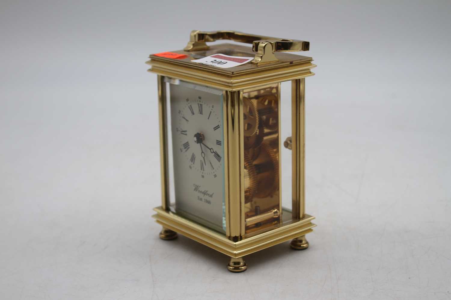 A Woodford reproduction lacquered brass carriage clock, h.12cm - Bild 2 aus 2
