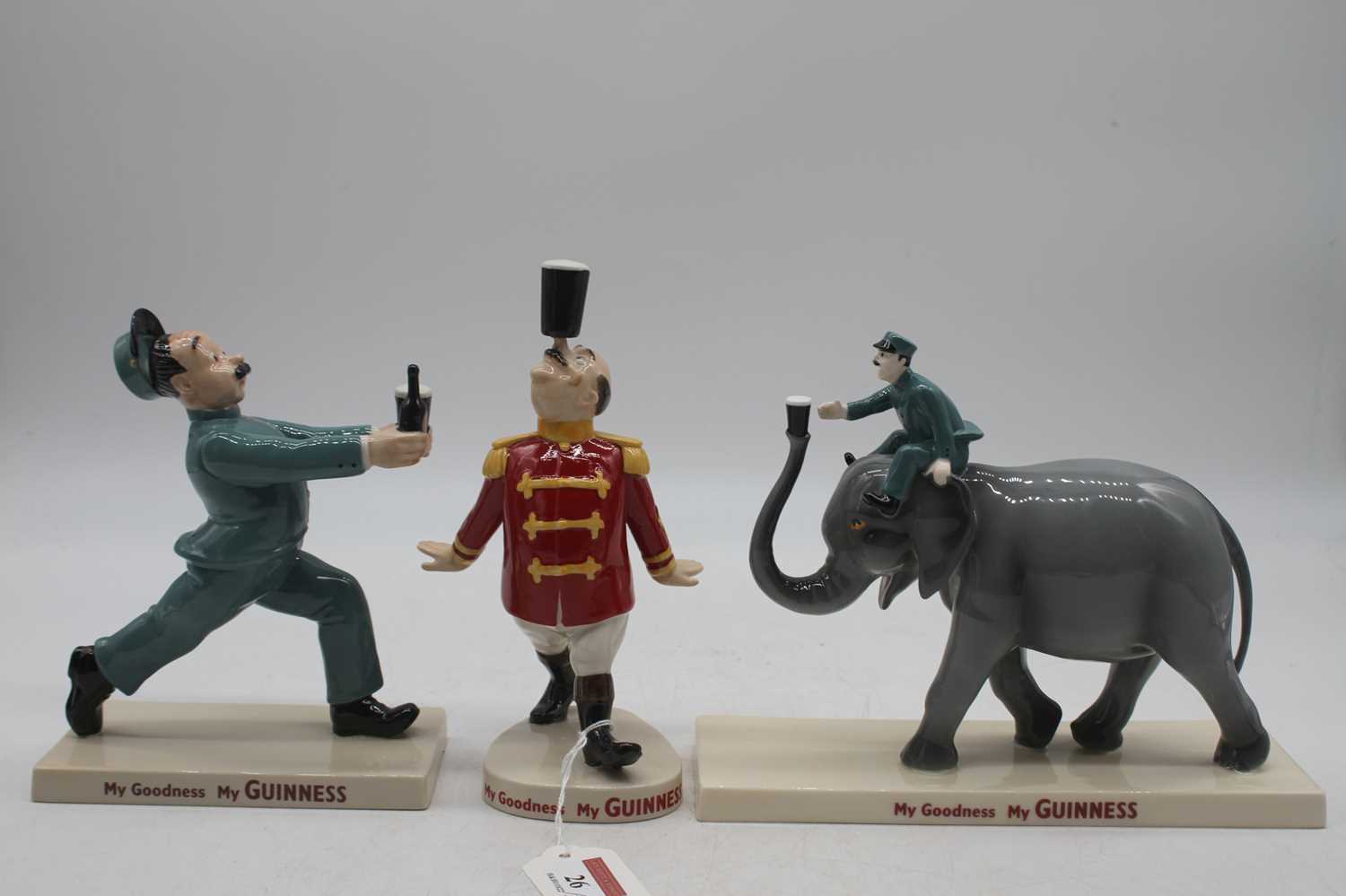 Three Coalport limited edition Guinness advertising figures (boxed)