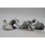 Three Lladro figures of storks