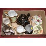 A box of miscellaneous items to include a Royal Doulton series ware bowl graduated set of three