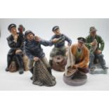 A collection of five Royal Doulton figures to include Good Catch, Lobsterman, Pond Yacht, Shore