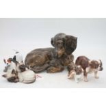 A Rosenthal German porcelain model of a Dachshund having printed mark verso and impressed T