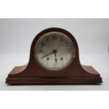 A circa 1930s oak dome topped mantel clock