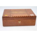 A modern faux walnut humidor, width 33cm