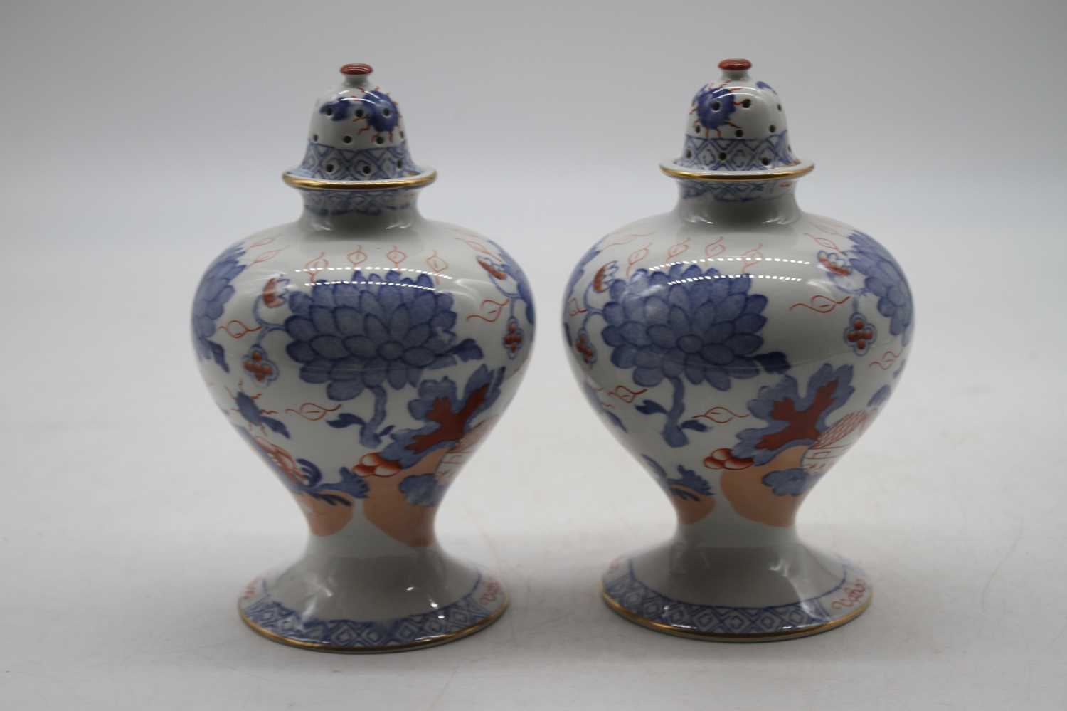 A pair of Masons Ironstone pot pourri vases and covers, h.17cmNo apparent chips, damage or