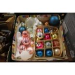 A small quantity of vintage Christmas baubles