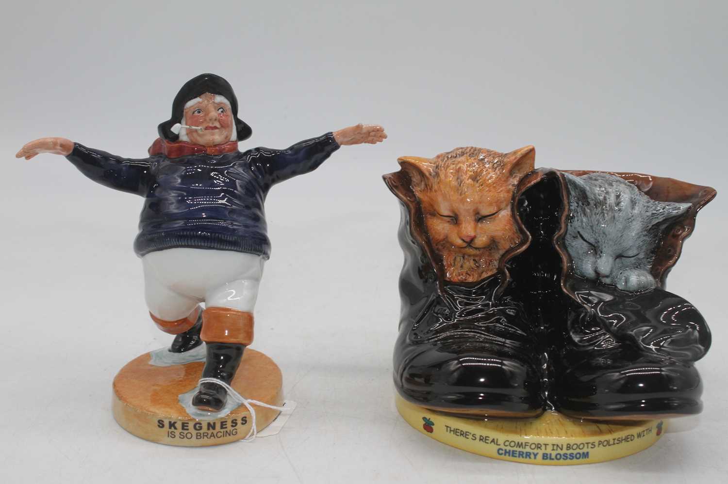A Royal Doulton limited edition figure The Jolly Fisherman, together with one other Cherry Blossom
