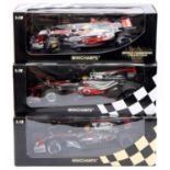 A Minichamps Maclaren Mercedes boxed diecast group to include a World Champions Collection Lewis