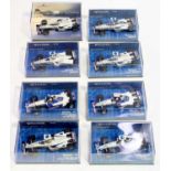 A Minichamps Formula One Team 1/43 scale plastic cased diecast group, to include a Jenson Button