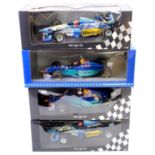 A Minichamps 1/18 scale Red Bull Sauber Petronas boxed diecast group to include a Benetton Renault