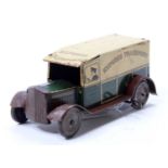 Wells O London Circa 1925 tinplate and clockwork Express Transport Delivery Van, working order, some